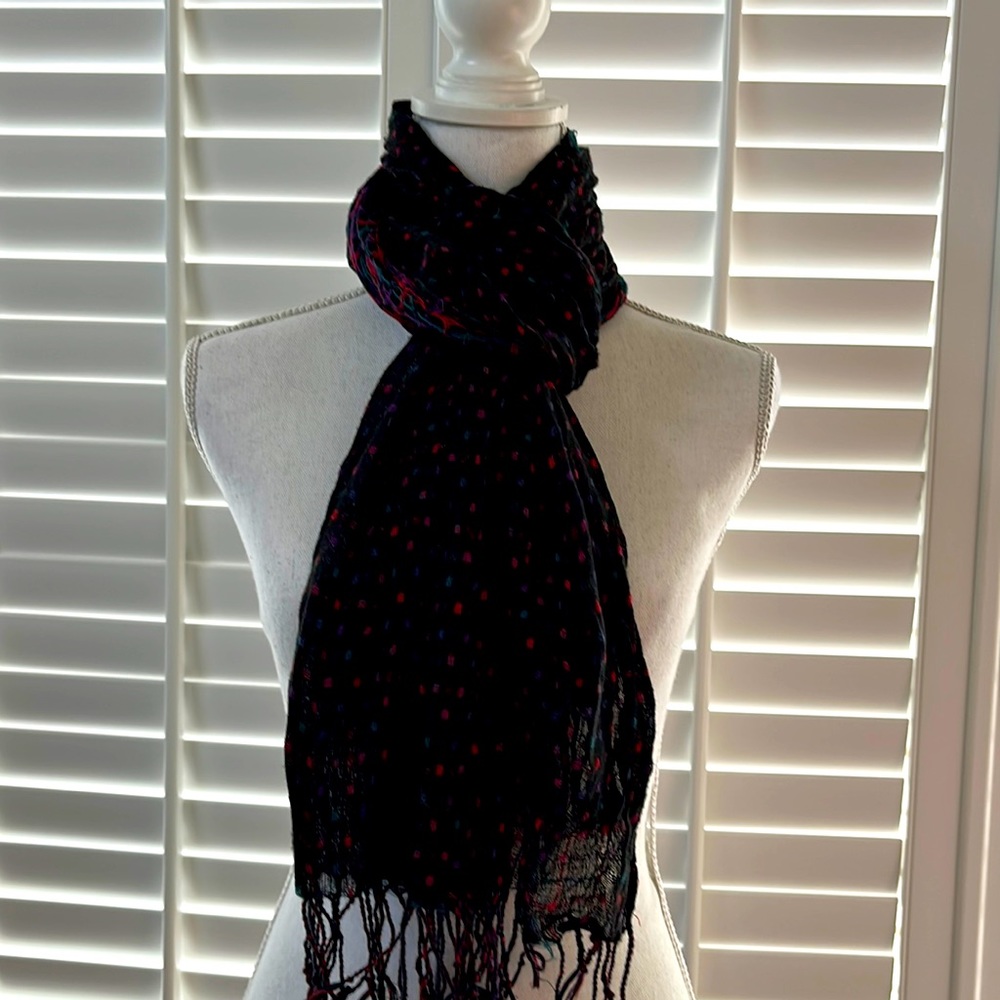 Bossani Black, Red, light Blue and Purple Scarf